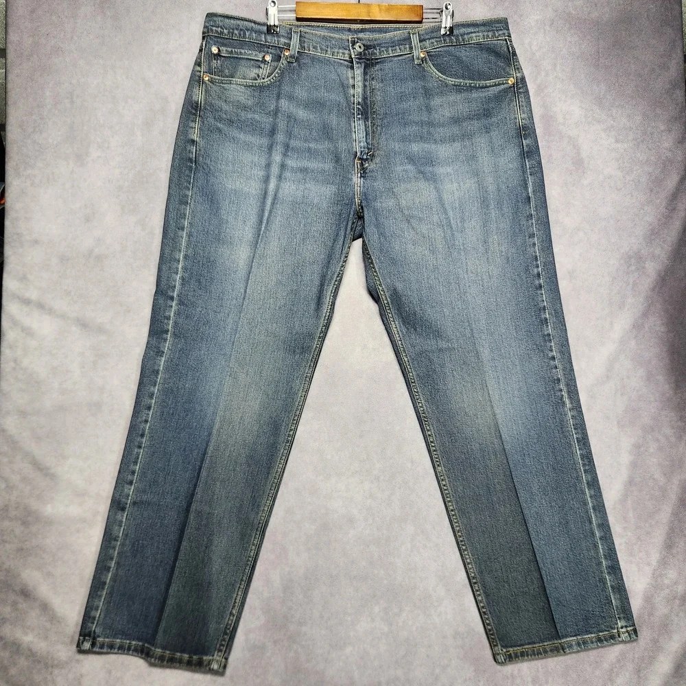 Levis 505 Regular Fit Jeans Mens 40x30 Blue‎ Straight Leg Iron Creased